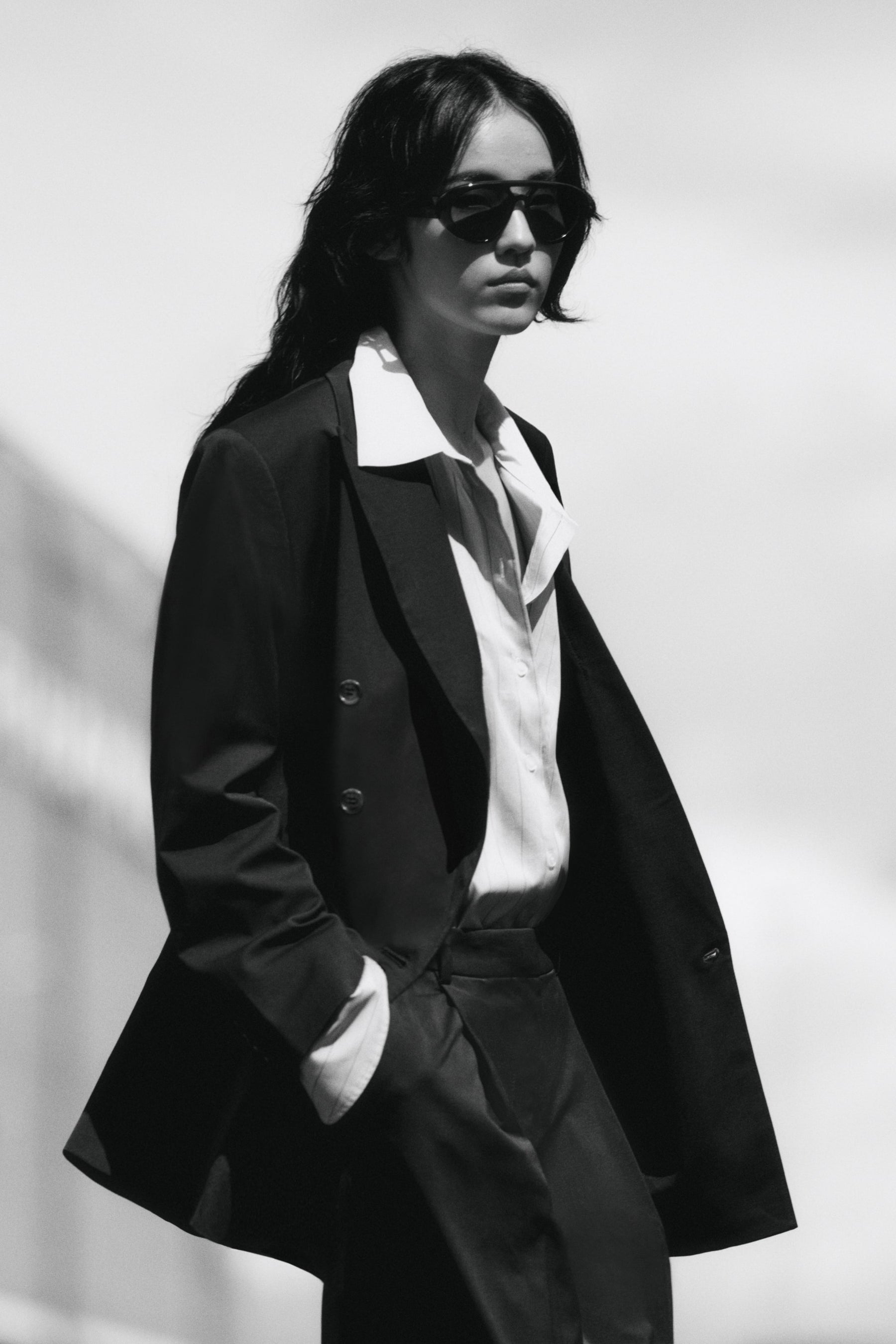Blazer oversize em sarja