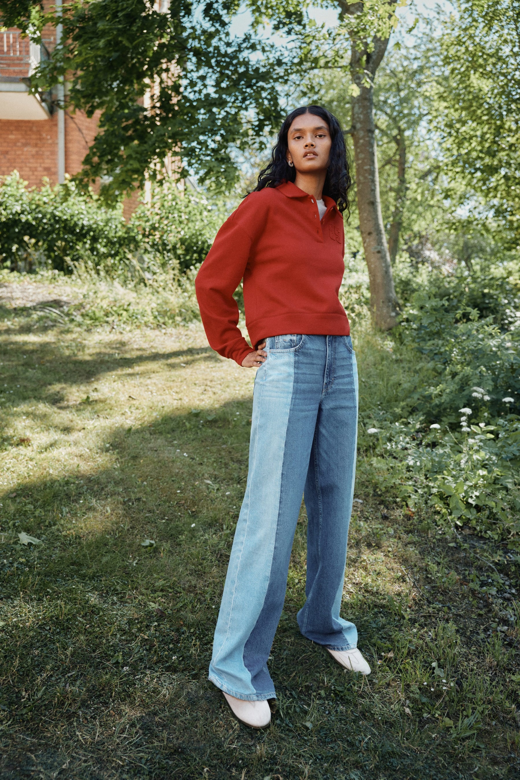 Wide Ultra High Jeans bicolores