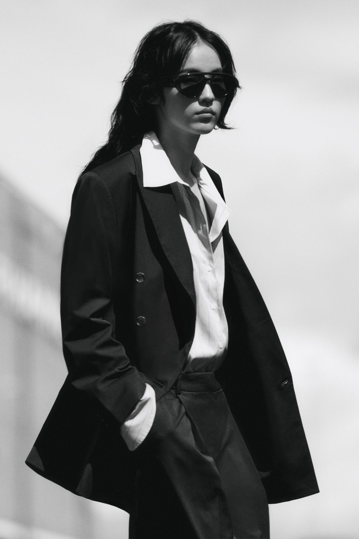 Blazer oversize em sarja