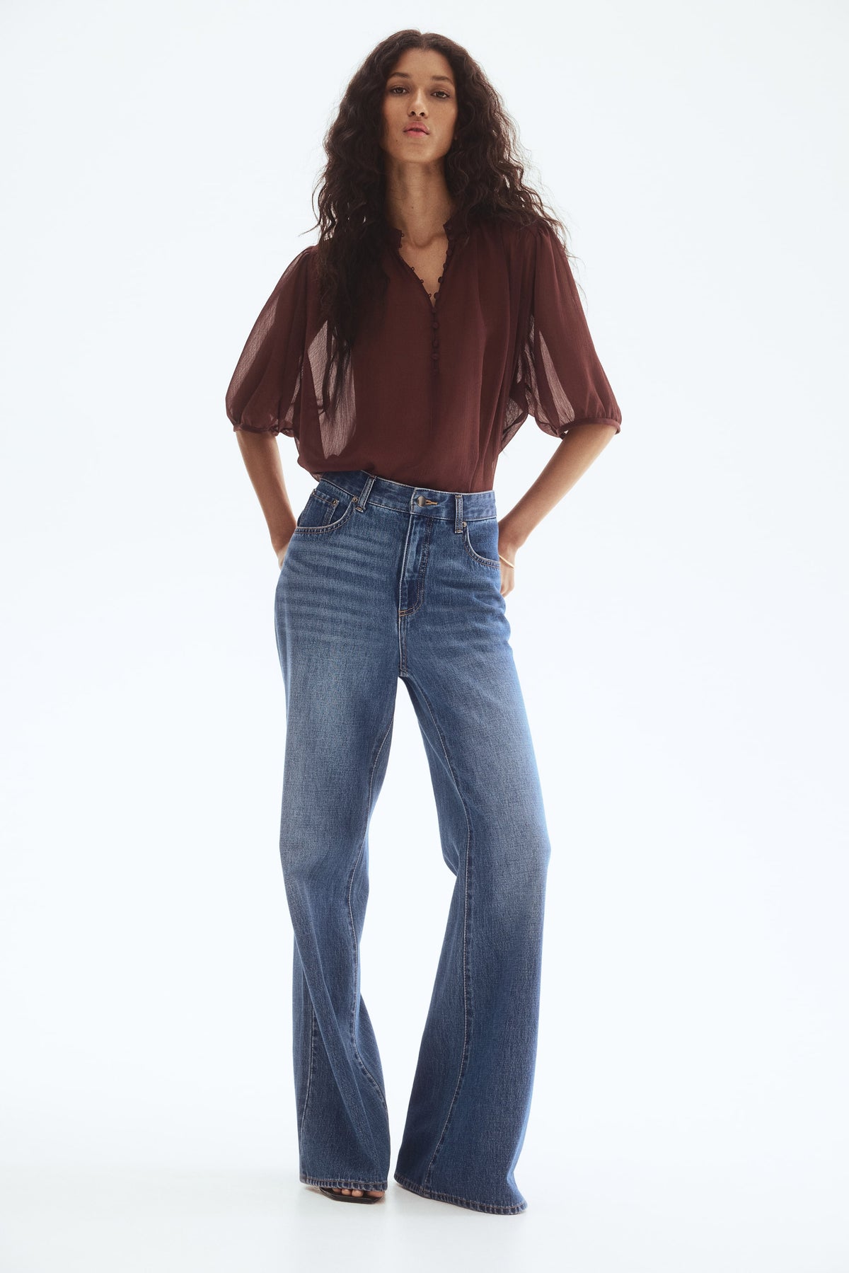 Blusa em tecido enrugado