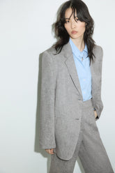 Blazer em mistura de linho