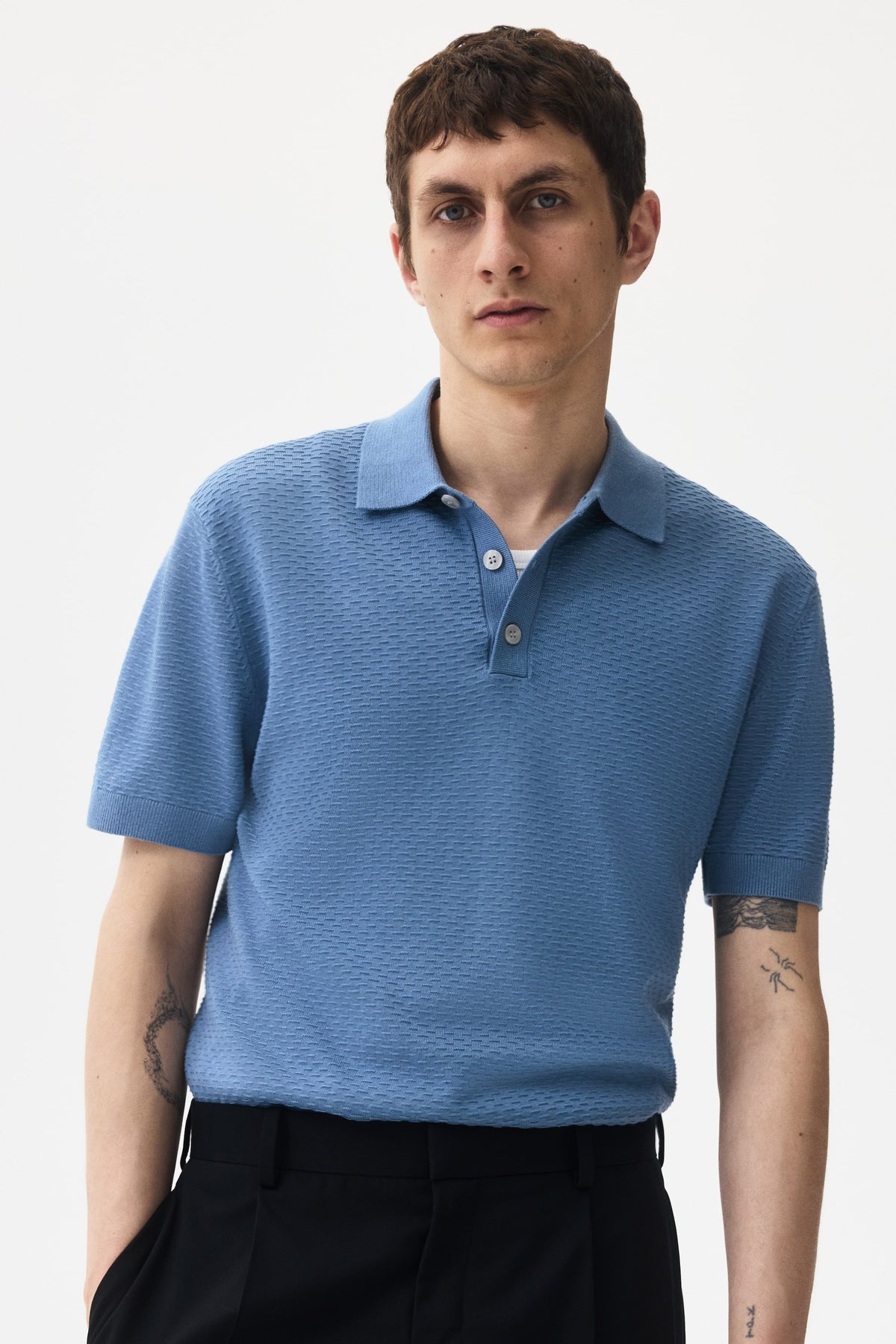Polo com textura Slim Fit