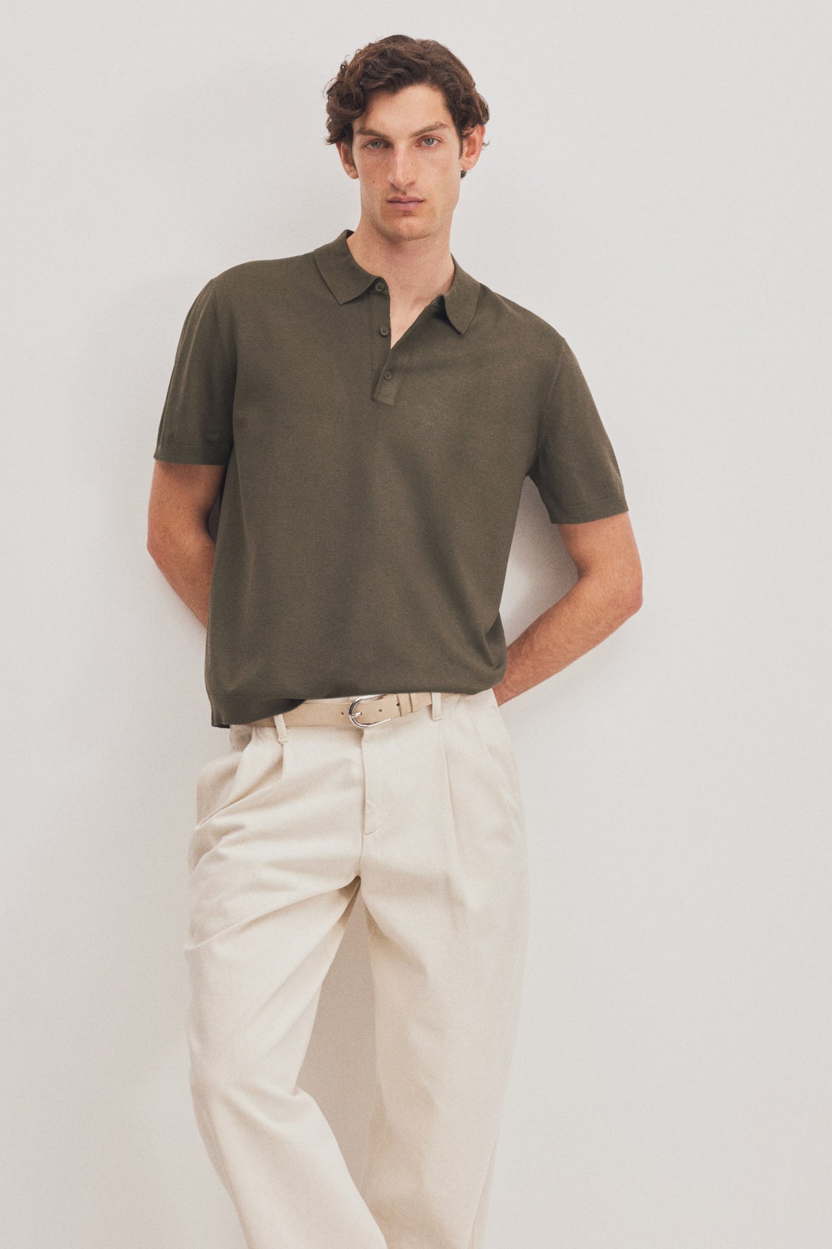 Polo em malha fina Regular Fit