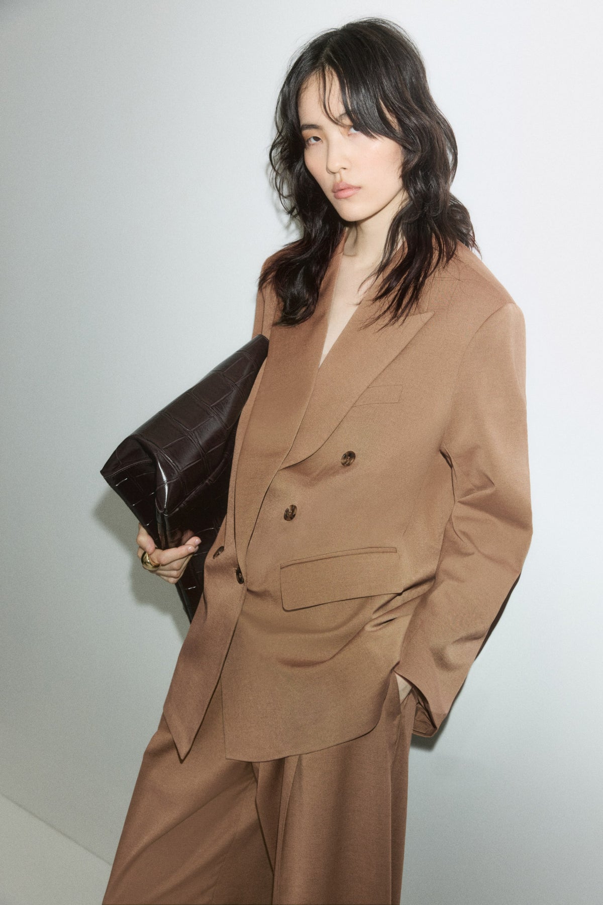 Blazer oversize em sarja